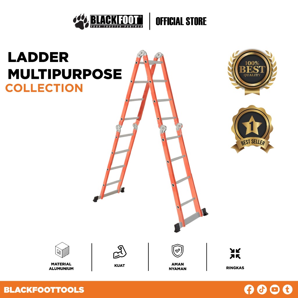 TANGGA LIPAT MULTIFUNGSI BLACKFOOT (3METER - 7METER)
